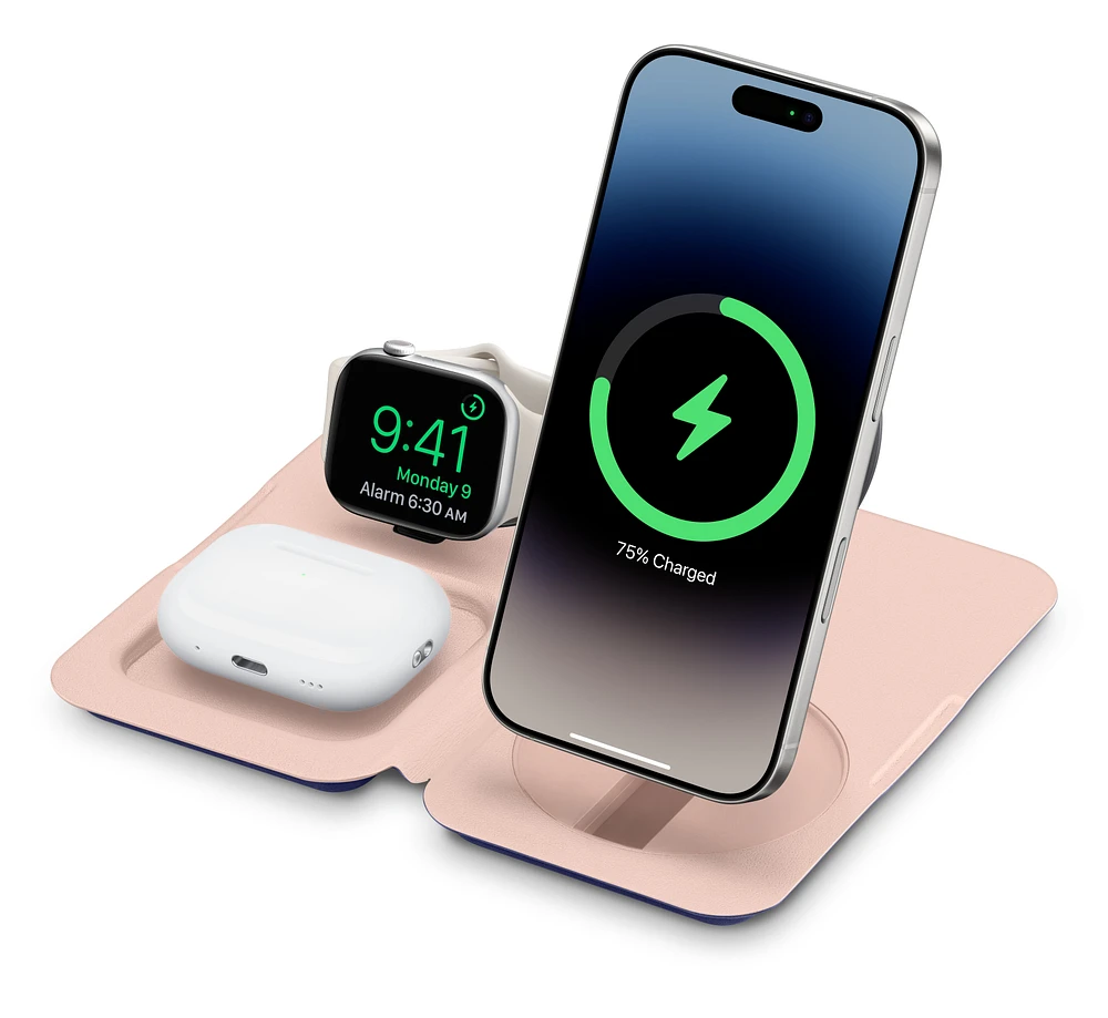 Nimble Fold 3-in-1 Wireless Charger - Deep Purple