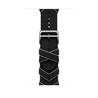 Apple Watch Hermès - 46mm Noir/Gris Bridon Single Tour