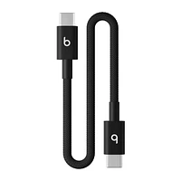 Beats USB‑C to USB‑C Woven Short Cable (20 cm / 8 in.) – Bolt Black