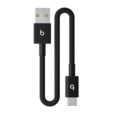 Beats USB-A to USB-C Woven Short Cable (20 cm / 8 in.) – Bolt Black