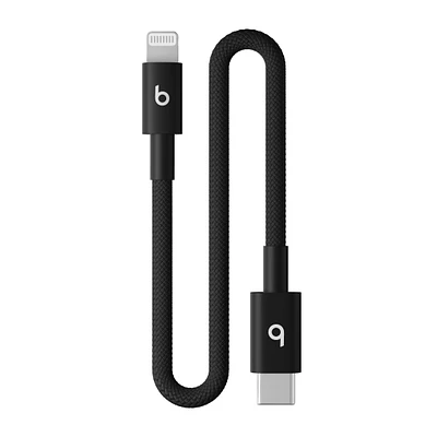 Beats USB-C to Lightning Woven Short Cable (20 cm / 8 in.) – Bolt Black
