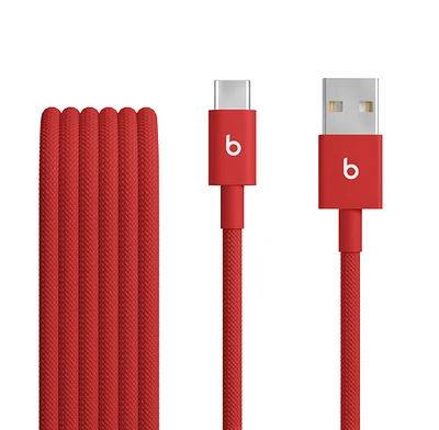 Beats USB-A to USB-C Woven Cable (1.5 m / 5 ft.) – Rapid Red