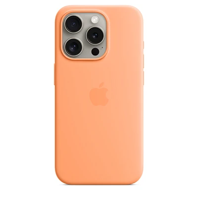 iPhone 15 Pro Silicone Case with MagSafe - Orange Sorbet