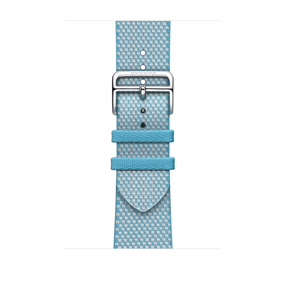 Apple Watch Hermès - 45mm Bleu Céleste/Écru Toile H Single Tour