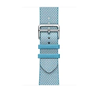 Apple Watch Hermès - 45mm Bleu Céleste/Écru Toile H Single Tour