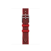 Apple Watch Hermès - 42mm Rouge Grenat/Vermillon Twill Jump Attelage Single Tour