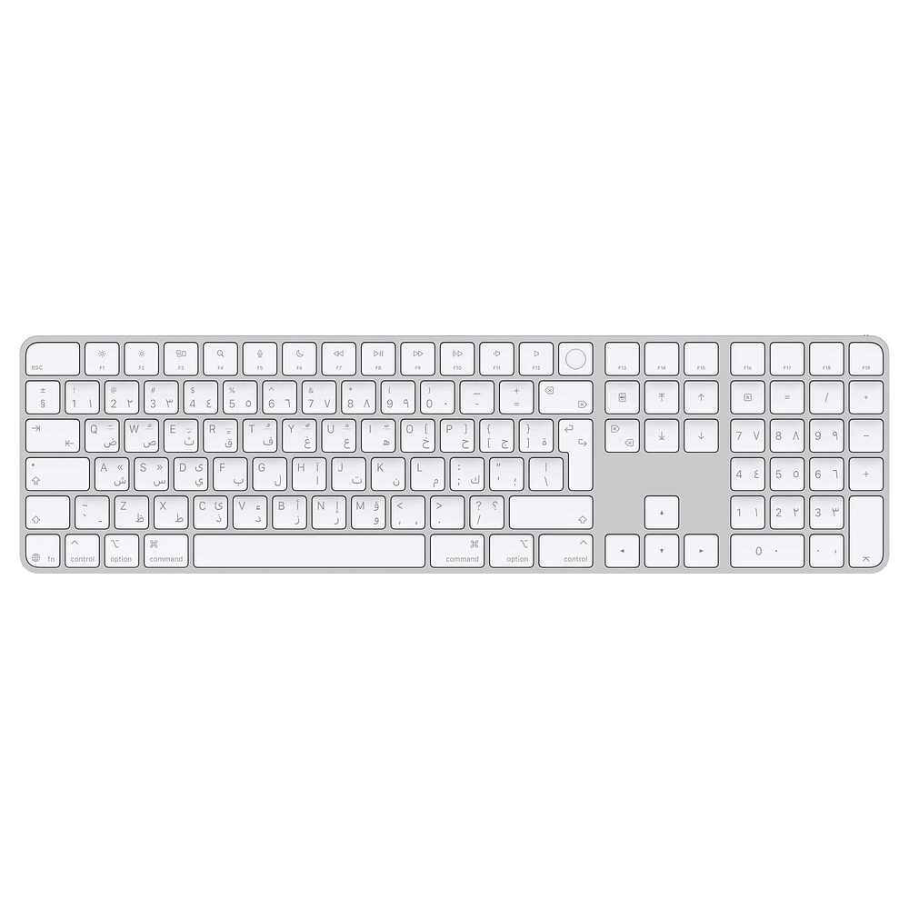 Magic Keyboard with Touch ID and Numeric Keypad for Mac models with Apple silicon (USB–C) - Arabic - White Keys