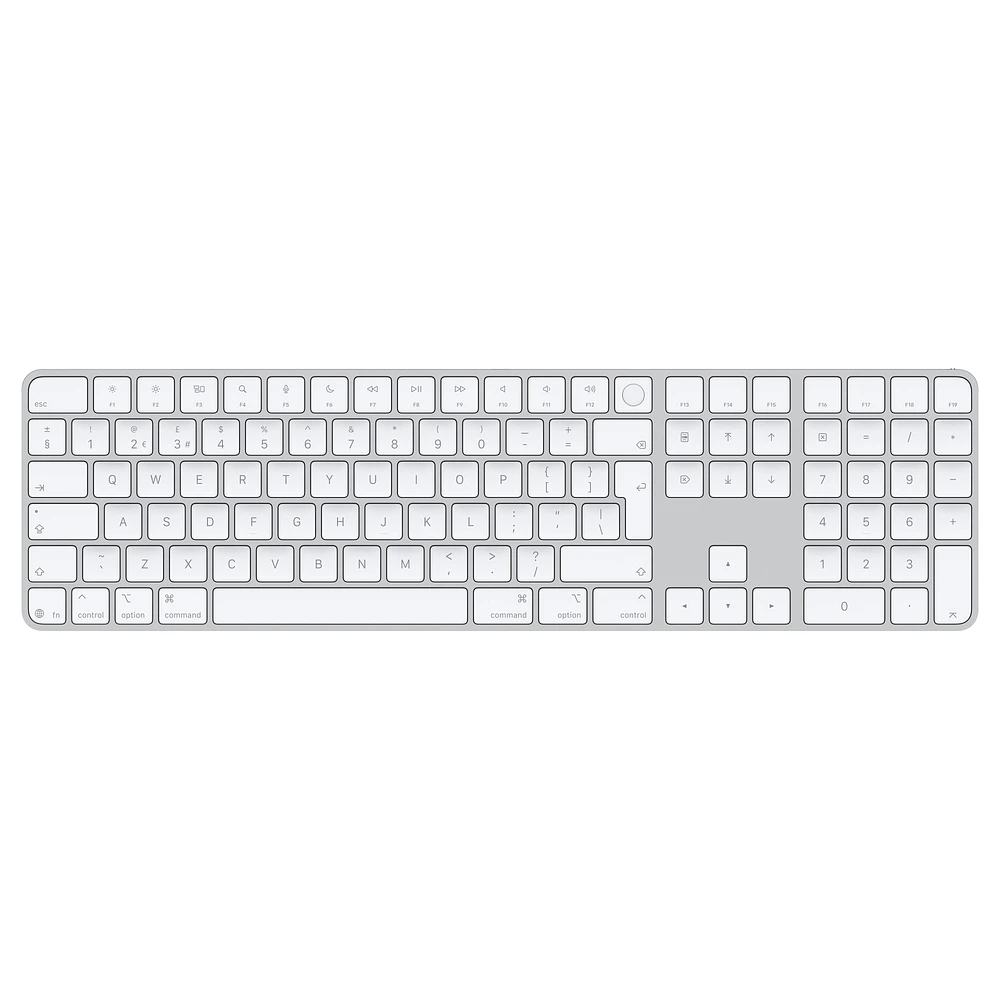 Magic Keyboard with Touch ID and Numeric Keypad for Mac models with Apple silicon (USB–C) - British English - White Keys