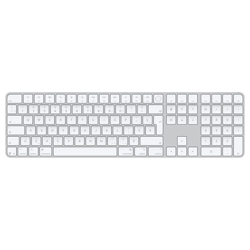 Magic Keyboard with Touch ID and Numeric Keypad for Mac models with Apple silicon (USB–C) - French (Canada) - White Keys