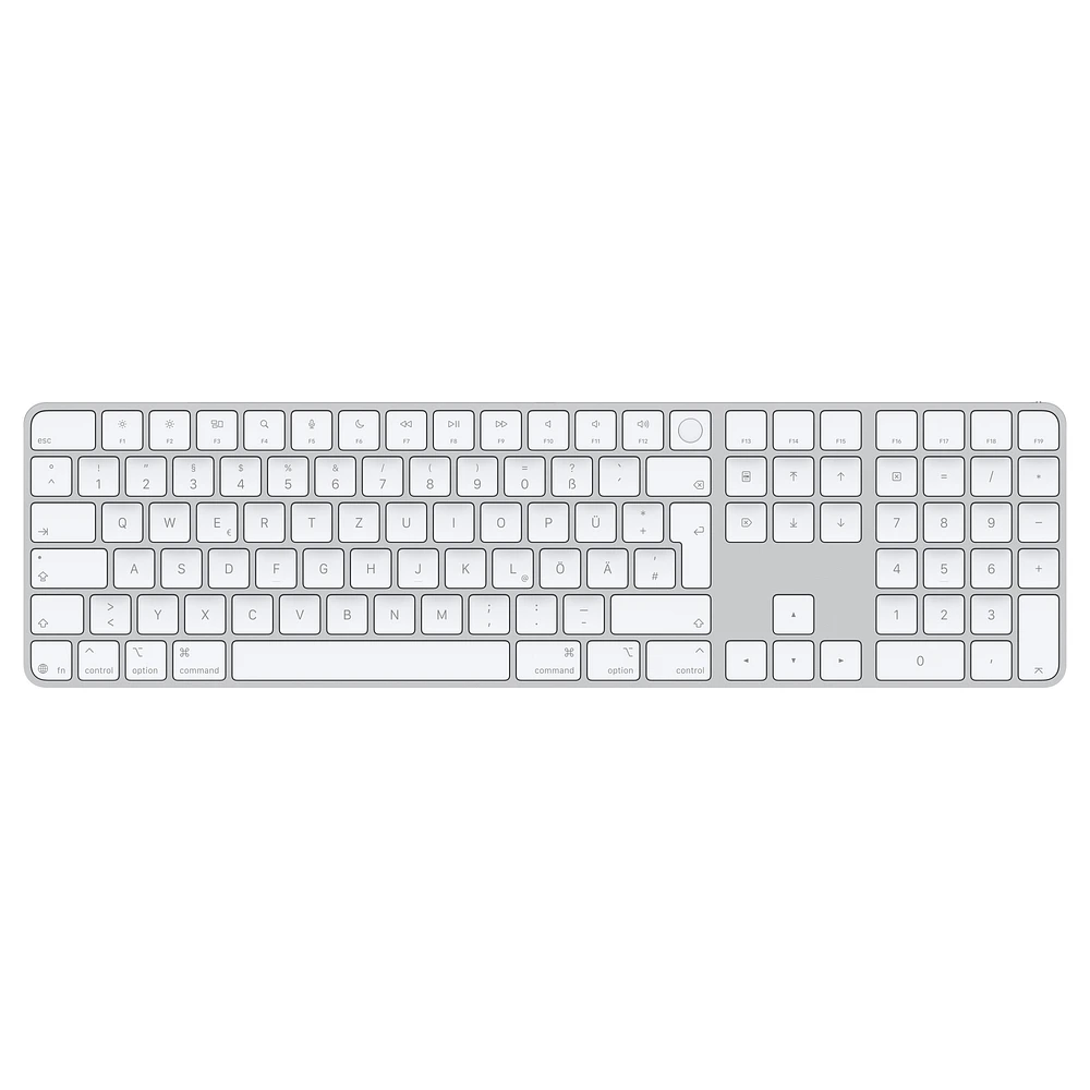 Magic Keyboard with Touch ID and Numeric Keypad for Mac models with Apple silicon (USB–C) - German - White Keys