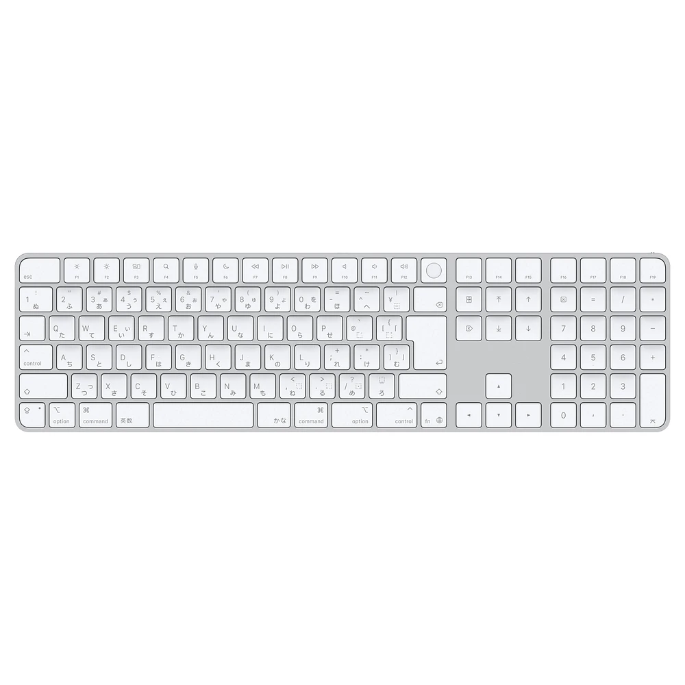 Magic Keyboard with Touch ID and Numeric Keypad for Mac models with Apple silicon (USB–C) - Japanese - White Keys