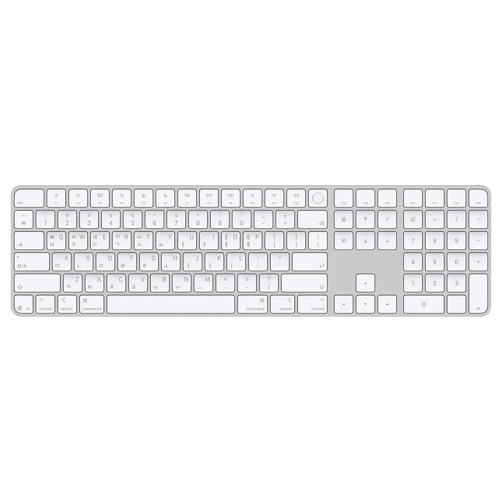 Magic Keyboard with Touch ID and Numeric Keypad for Mac models with Apple silicon (USB–C) - Korean - White Keys