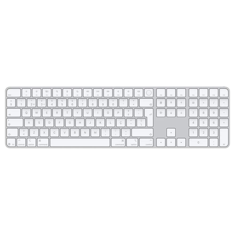 Magic Keyboard with Touch ID and Numeric Keypad for Mac models with Apple silicon (USB–C) - Portuguese - White Keys