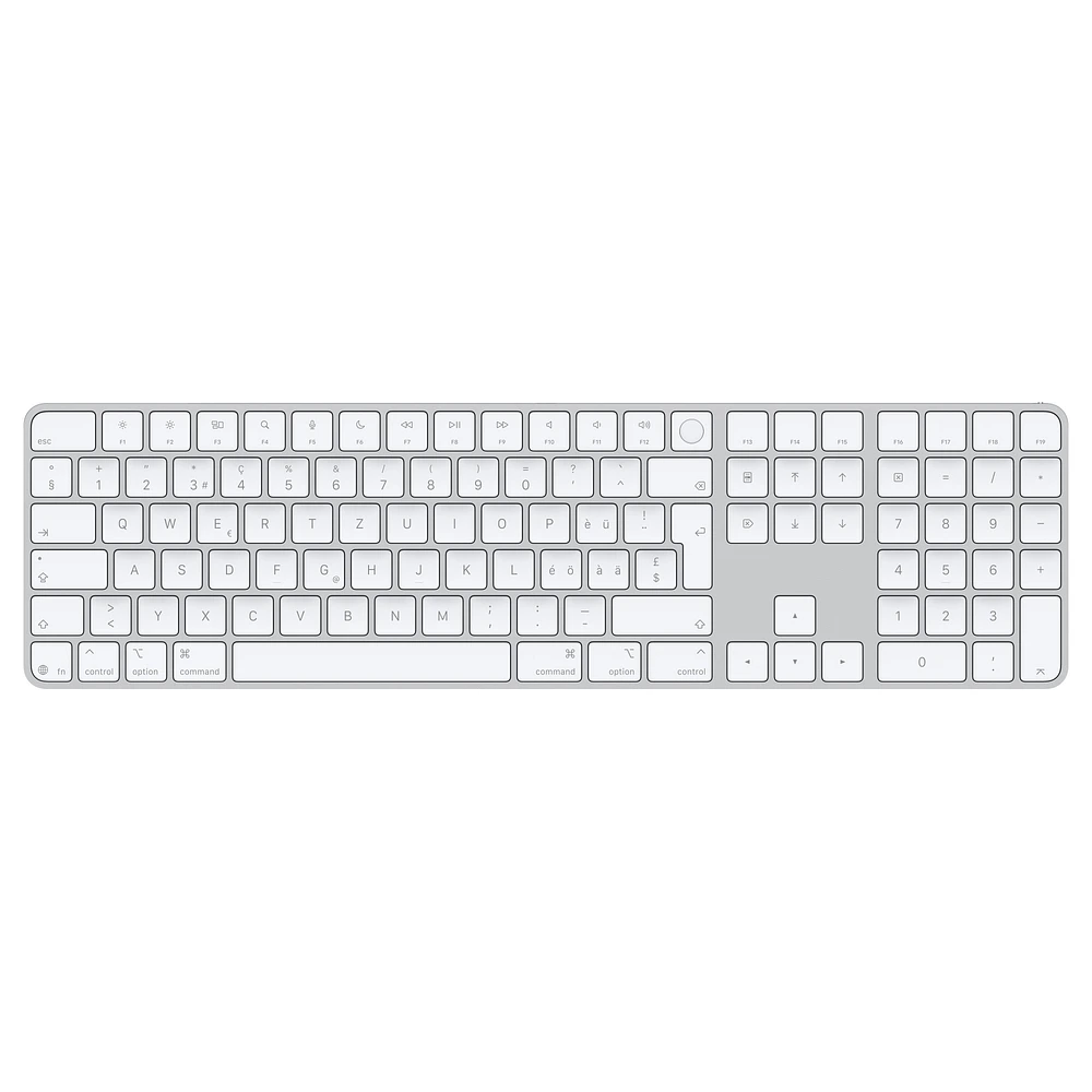 Magic Keyboard with Touch ID and Numeric Keypad for Mac models with Apple silicon (USB–C) - Swiss - White Keys
