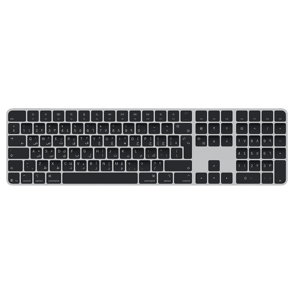 Magic Keyboard with Touch ID and Numeric Keypad for Mac models with Apple silicon (USB‑C) - Arabic - Black Keys