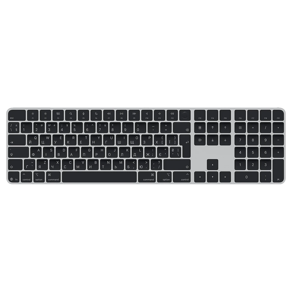 Magic Keyboard with Touch ID and Numeric Keypad for Mac models with Apple silicon (USB–C) - Ukrainian - Black Keys