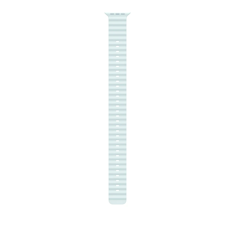 49mm Ice Blue Ocean Band Extension - Natural Titanium Finish