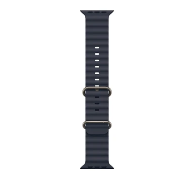 49mm Navy Ocean Band - Natural Titanium Finish