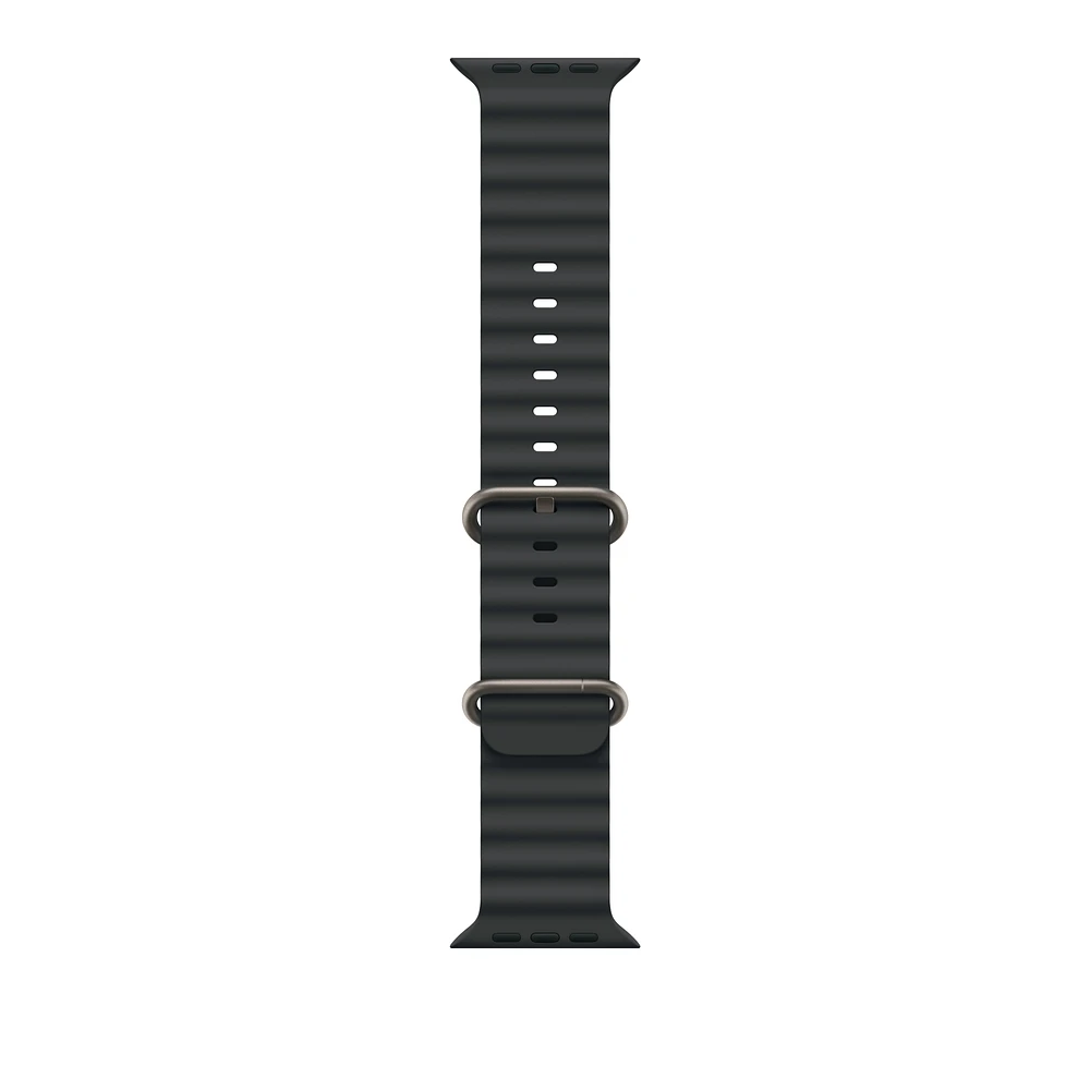 49mm Black Ocean Band - Natural Titanium Finish