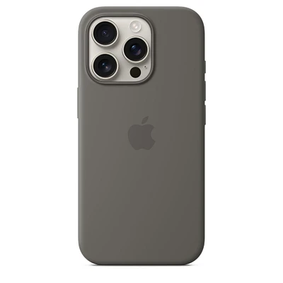 iPhone 16 Pro Silicone Case with MagSafe – Stone Gray