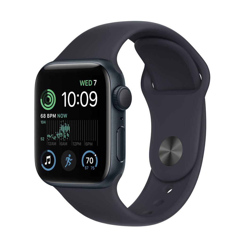 Apple Watch SE GPS 40mm Midnight Aluminum Case with Midnight Sport Band - S/M