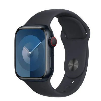 Apple Watch Series 9 GPS + Cellular, 41mm Midnight Aluminum Case with Midnight Sport Band - S/M