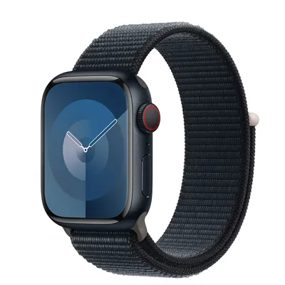Apple Watch Series 9 GPS + Cellular, 41mm Midnight Aluminium Case with Midnight Sport Loop