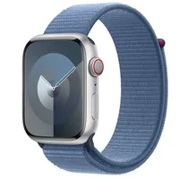 Apple Watch Series 9 GPS + Cellular, 45mm Silver Aluminium Case with Winter Blue Sport Loop