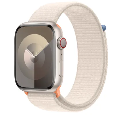 Apple Watch Series 9 GPS + Cellular, 45mm Starlight Aluminium Case with Starlight Sport Loop