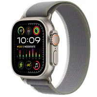 Apple Watch Ultra 2 GPS + Cellular, 49mm Titanium Case with Green/Grey Trail Loop - S/M