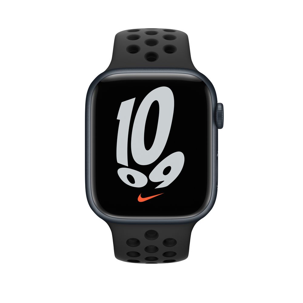 Refurbished Apple Watch Nike Series 7 GPS + Cellular, 45mm Midnight Aluminum Case with Anthracite/Black Nike Sport Band