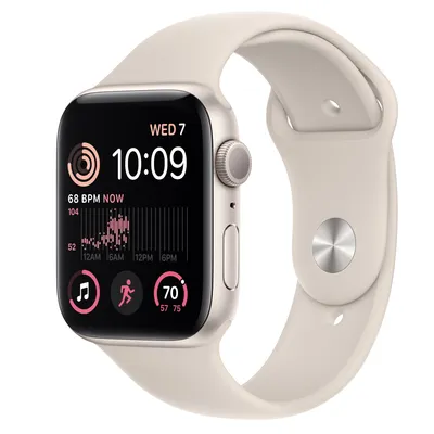Buy Refurbished Apple Watch SE (2nd Generation) GPS, 44mm Starlight Aluminum Case with S/M Starlight Sport Band