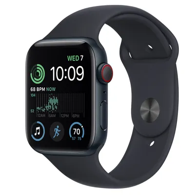 Buy Refurbished Apple Watch SE (2nd Generation) GPS + Cellular, 44mm Midnight Aluminum Case with M/L Midnight Sport Band