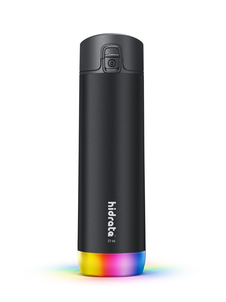Hidrate Spark PRO Smart Water Bottle – Tracks Water Intake with Bluetooth,  LED Glow Reminder When You Need to Drink – Chug Lid, 21oz, Brushed Steel