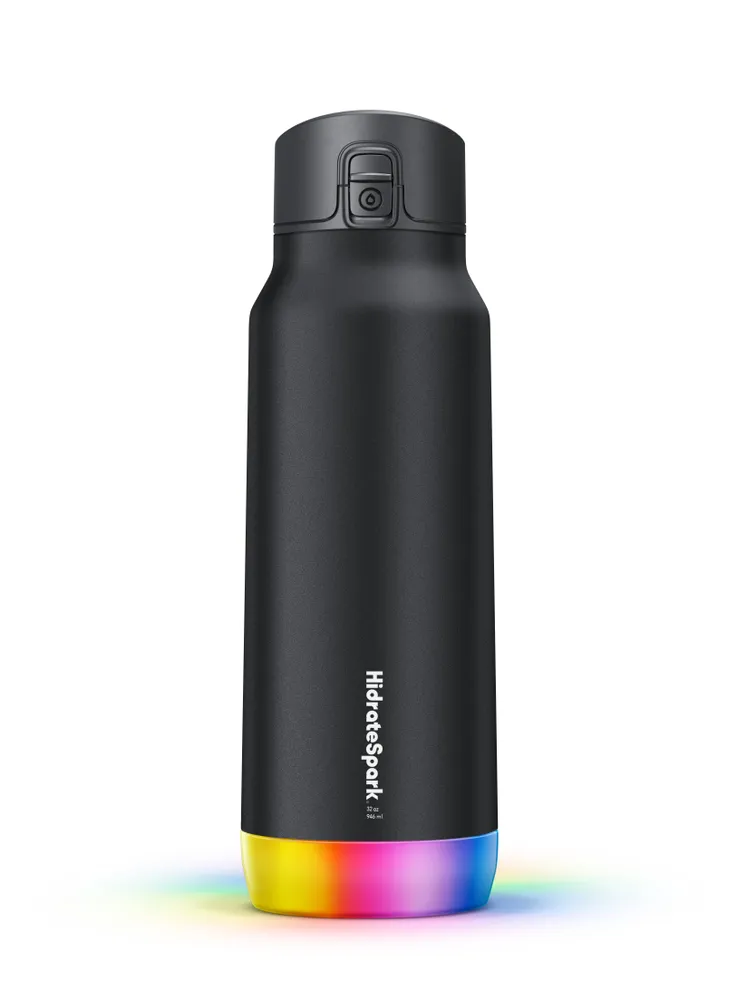 HidrateSpark PRO STEEL - 32 oz. Smart Water Bottle + Bonus Straw Lid