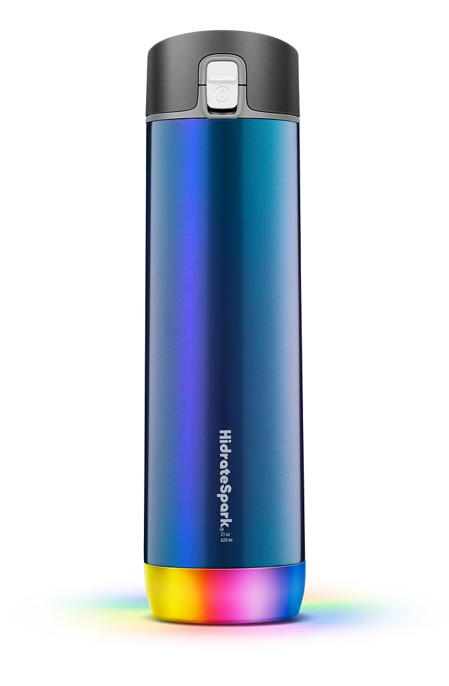 HidrateSpark PRO STEEL - 21 oz. Smart Water Bottle + Bonus Straw Lid