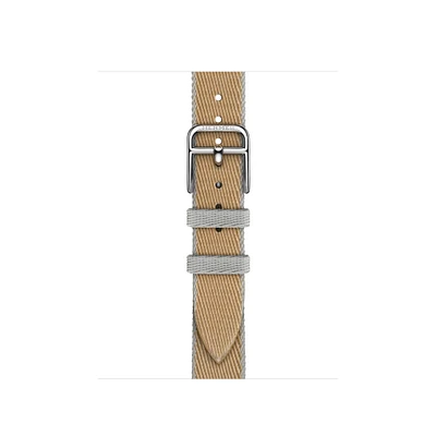 Apple Watch Hermès - 42mm Kraft/Bleu Glacier Twill Jump Attelage Single Tour