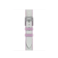 Apple Watch Hermès - 42mm Gris Platine/Mauve Twill Jump Attelage Single Tour