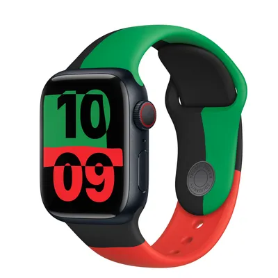 Apple Watch Series 9 GPS + Cellular, 41mm Midnight Aluminum Case with Black Unity Sport Band - S/M