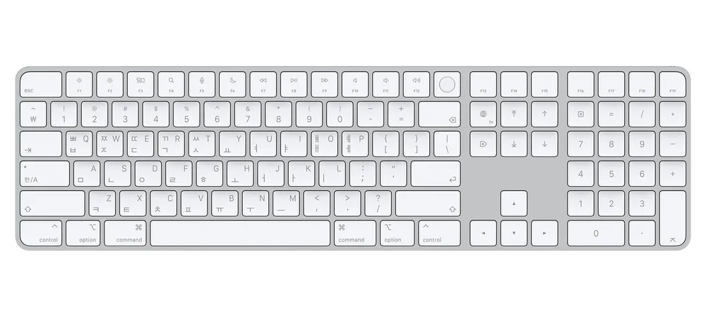 Magic Keyboard with Touch ID and Numeric Keypad for Mac models with Apple silicon - Korean - White Keys