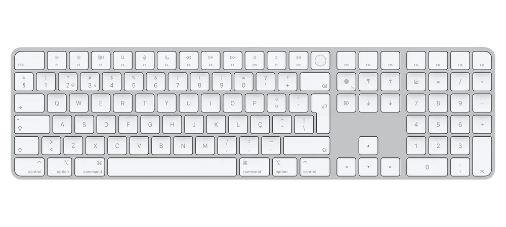 Magic Keyboard with Touch ID and Numeric Keypad for Mac models with Apple silicon - Portuguese - White Keys