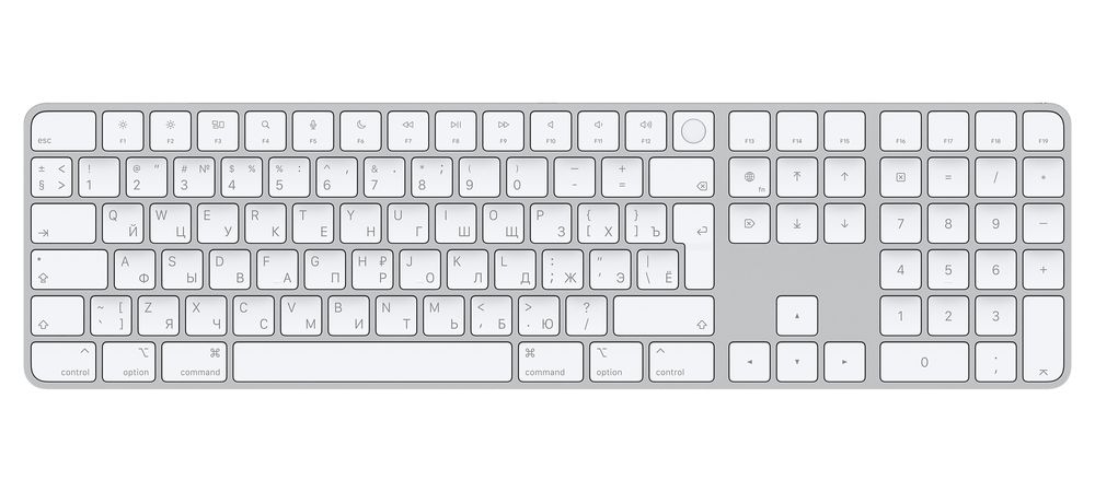 Magic Keyboard with Touch ID and Numeric Keypad for Mac models with Apple silicon - Russian - White Keys