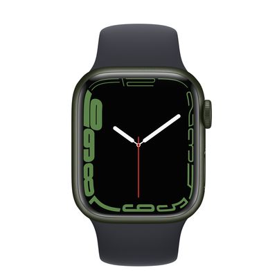 Apple Watch Series 7 GPS, 41mm Green Aluminum Case with Midnight Sport Band - Regular