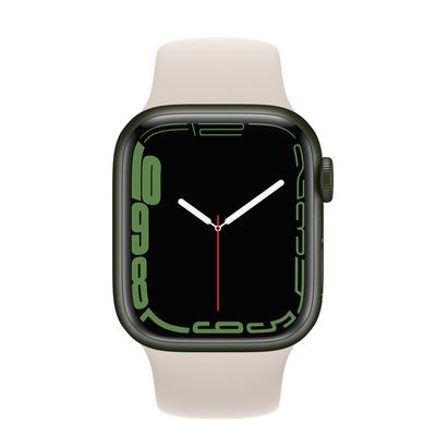 Apple Watch Series 7 GPS + Cellular, 41mm Green Aluminium Case with Starlight Sport Band - Regular