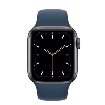 Apple Watch SE GPS + Cellular, 40mm Space Gray Aluminum Case with Abyss Blue Sport Band - Regular