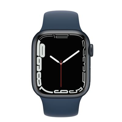 Apple Watch Series 7 GPS, 41mm Midnight Aluminum Case with Abyss Blue Sport Band - Regular