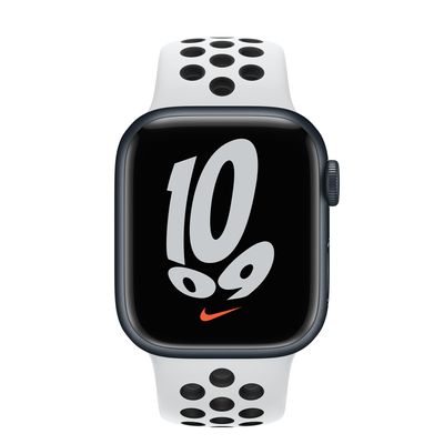 Apple Watch Nike Series 7 GPS + Cellular, 41mm Midnight Aluminum Case with Pure Platinum/Black Nike Sport Band