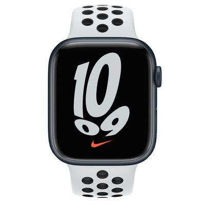 Apple Watch Nike Series 7 GPS + Cellular, 45mm Midnight Aluminum Case with Pure Platinum/Black Nike Sport Band