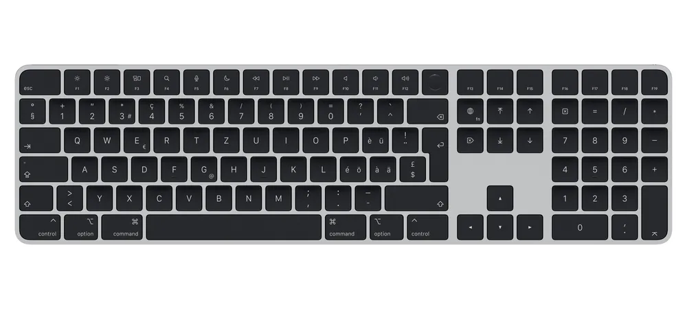 Magic Keyboard with Touch ID and Numeric Keypad for Mac models with Apple silicon - Swiss - Black Keys