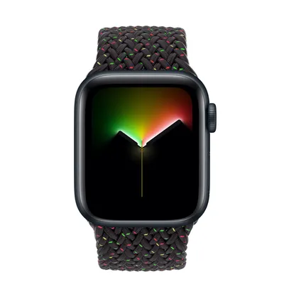 Apple Watch SE GPS, 40mm Midnight Aluminum Case with Black Unity Braided Solo Loop - Size 1